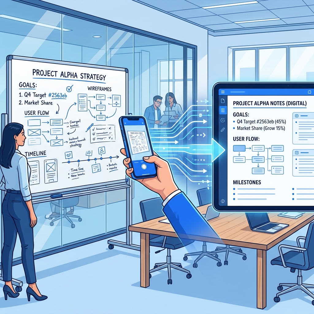 Whiteboard Photography: How to Capture and Convert Meeting Notes Digitally